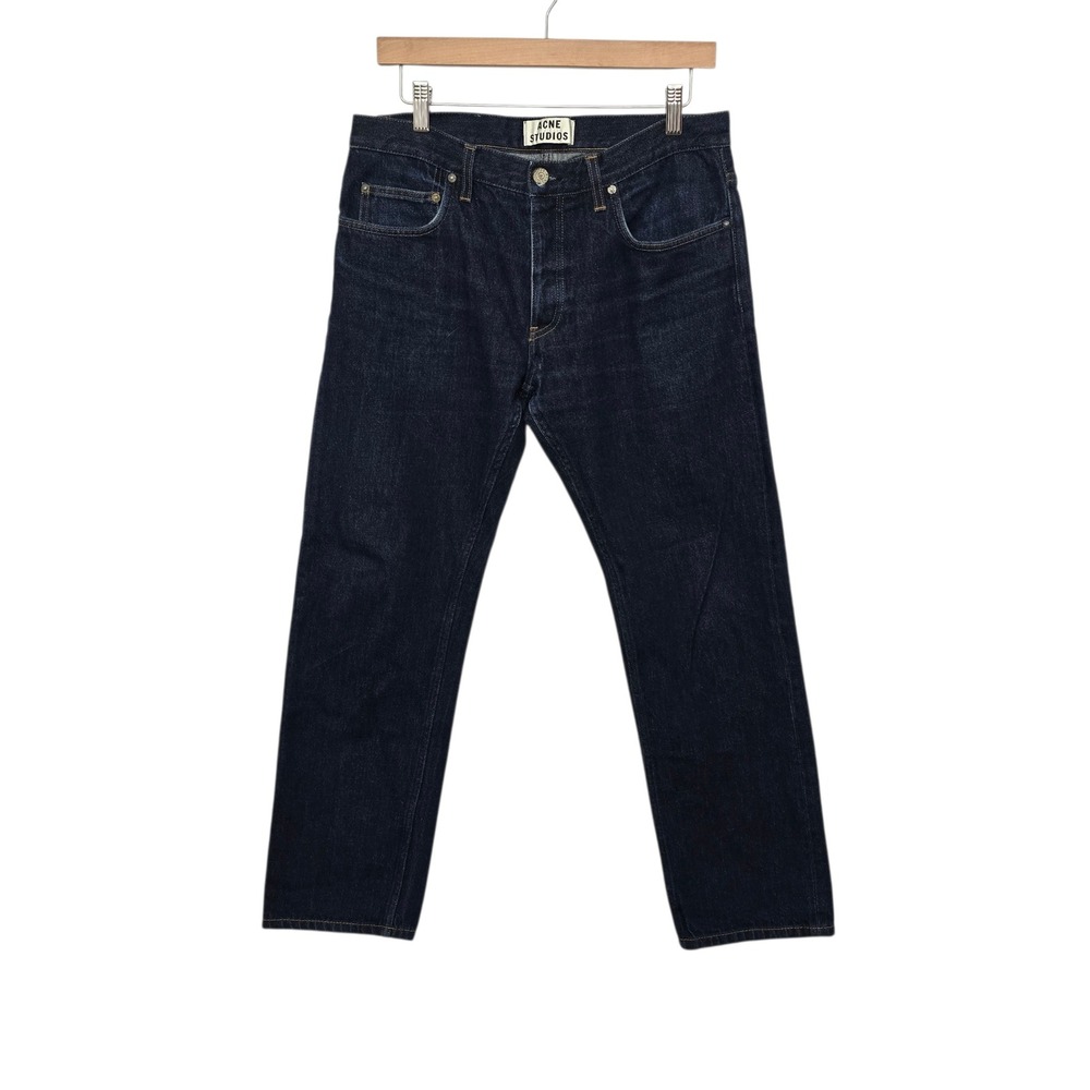 Acne Studios Nolan Raw Mens Straight Leg Jeans Indigo Blue 33x32 (Fits 33x29)